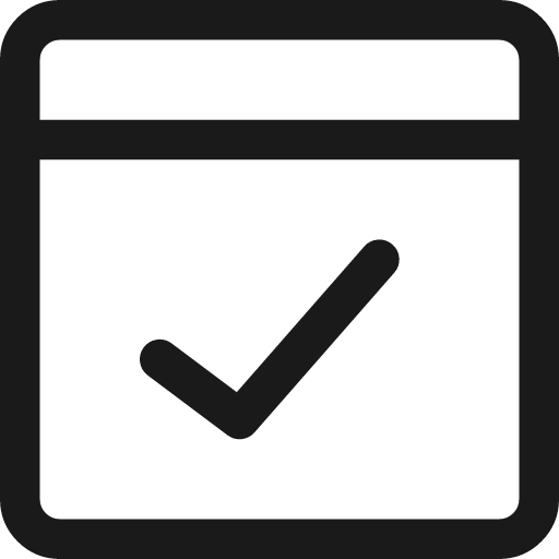 Browser check icon, line style, from Streamline