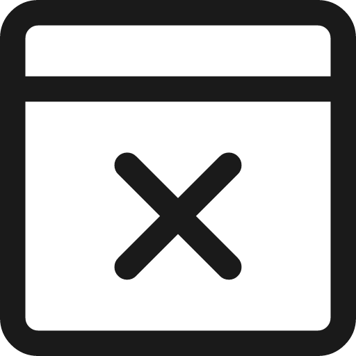 Browser delete icon, line style, from Streamline