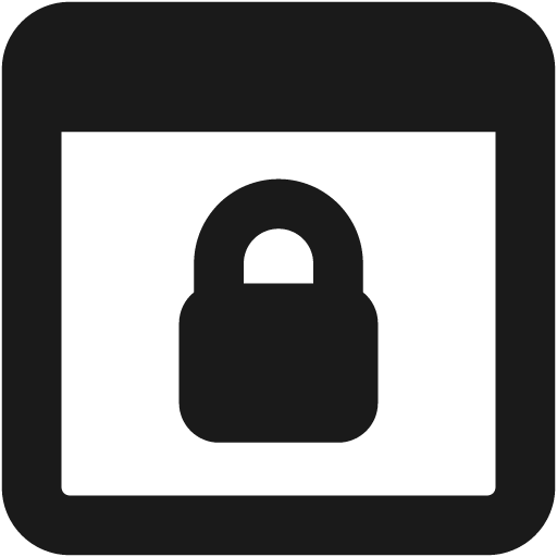 Browser lock solid icon, filled style, from Streamline