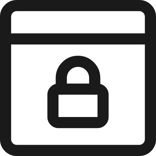 Browser lock icon, line style, from Streamline