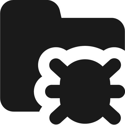 Bug virus folder solid icon, filled style, from Streamline