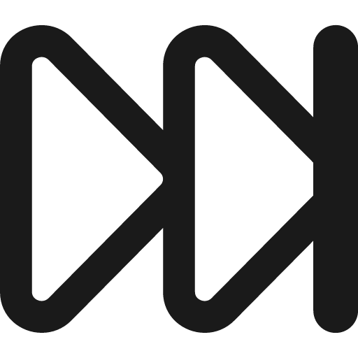Button fast forward 2 remix icon, solid style, from Streamline