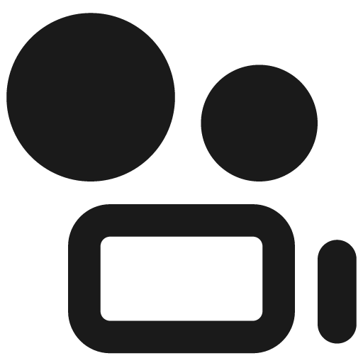 Camera video remix icon, solid style, from Streamline