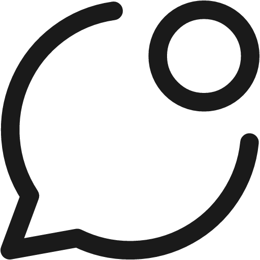 Chat bubble oval notification icon, line style, from Streamline