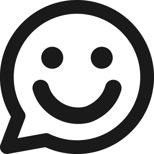 Chat bubble oval smiley 1 remix icon, solid style, from Streamline
