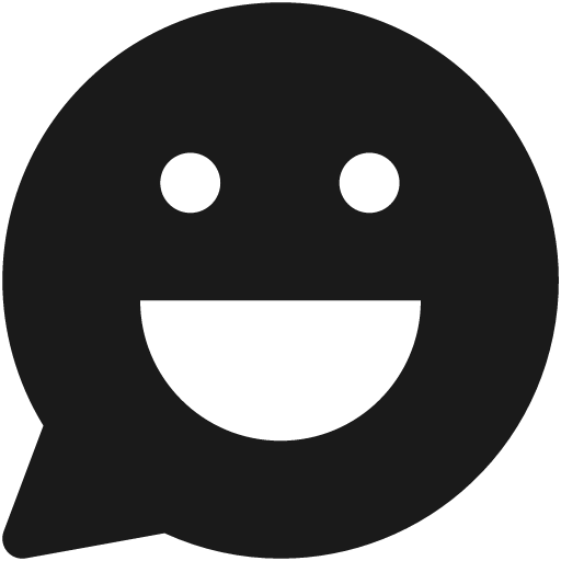 Chat bubble oval smiley 2 solid icon, filled style, from Streamline