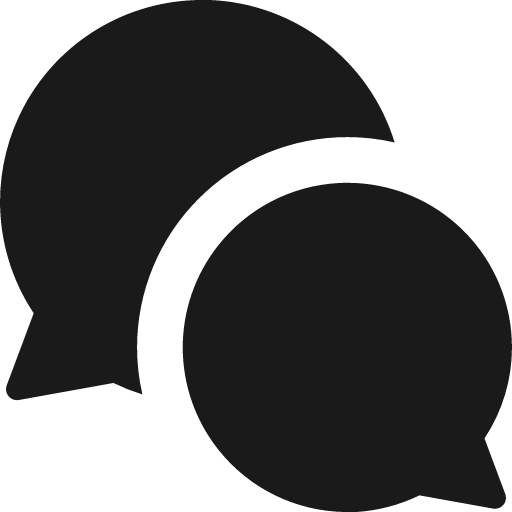 Chat two bubbles oval solid icon, filled style, from Streamline