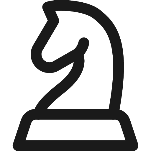 Chess knight icon, line style, from Streamline