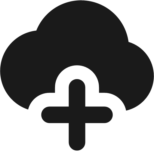 Cloud add solid icon, filled style, from Streamline