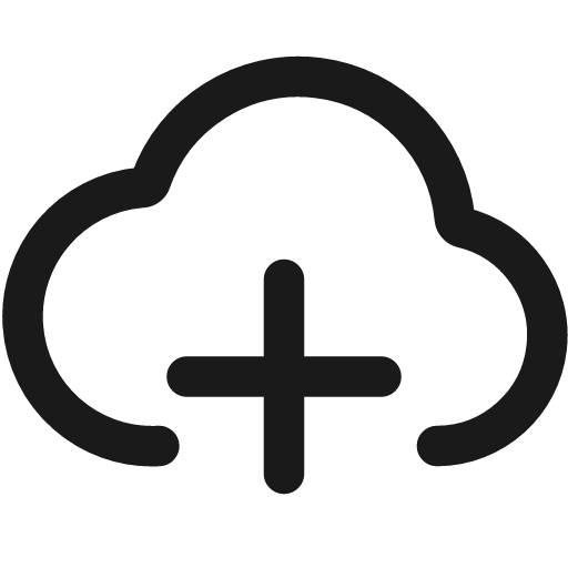 Cloud add icon, line style, from Streamline