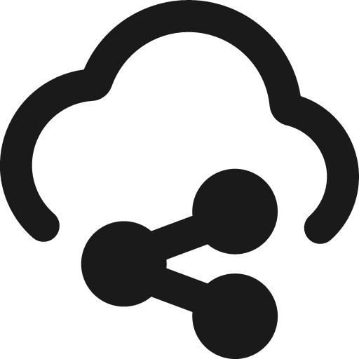Cloud share remix icon, solid style, from Streamline