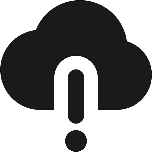 Cloud warning solid icon, filled style, from Streamline