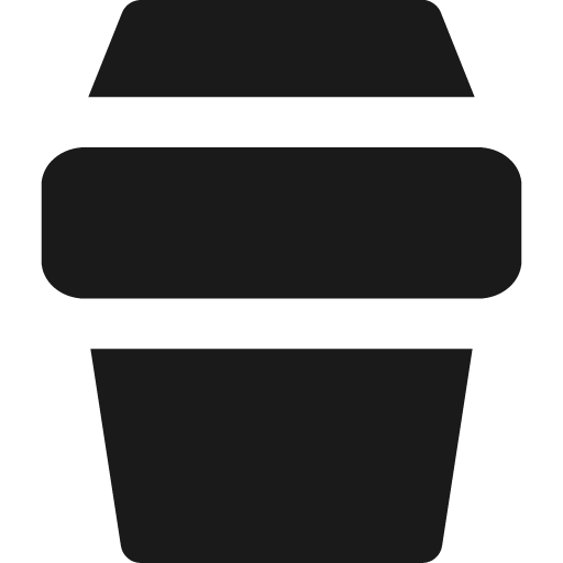 Coffee takeaway cup solid icon, filled style, from Streamline