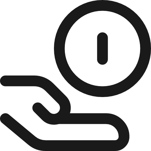 Coin share icon, line style, from Streamline