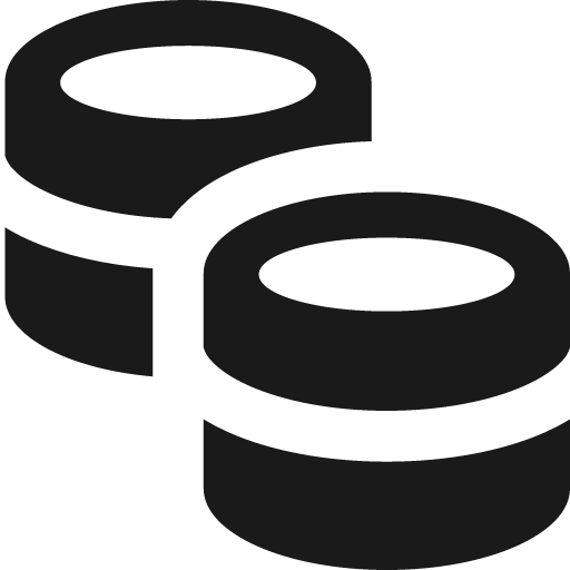 Coins stack solid icon, filled style, from Streamline