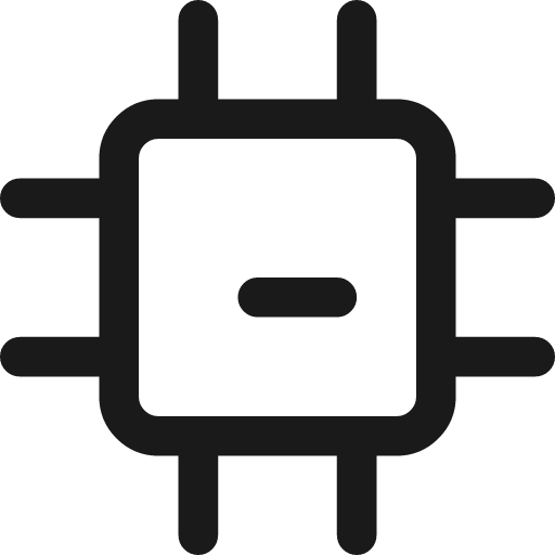 Computer chip 1 icon, line style, from Streamline