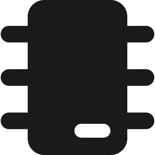 Computer chip 2 solid icon, filled style, from Streamline