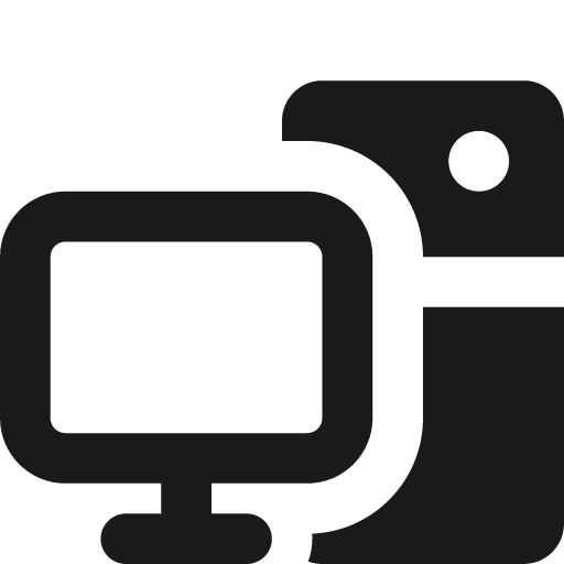 Computer pc desktop remix icon, solid style, from Streamline