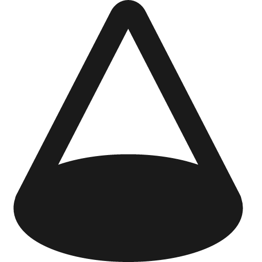 Cone shape remix icon, solid style, from Streamline