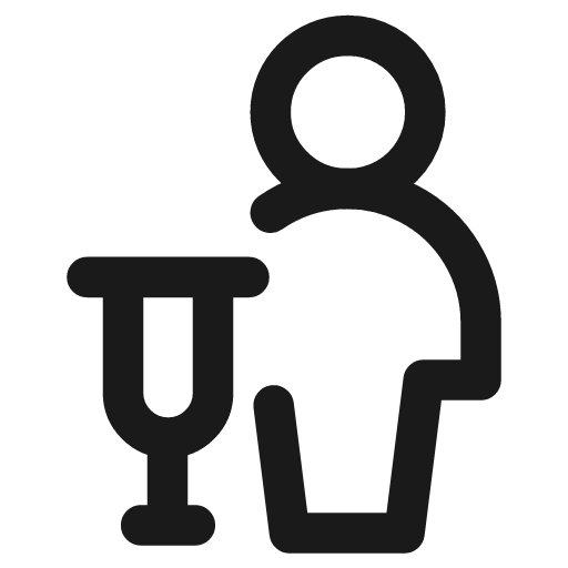 Crutch icon, line style, from Streamline