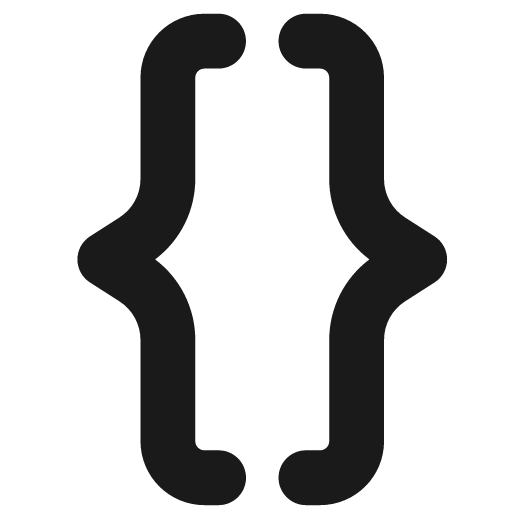 Curly brackets solid icon, filled style, from Streamline