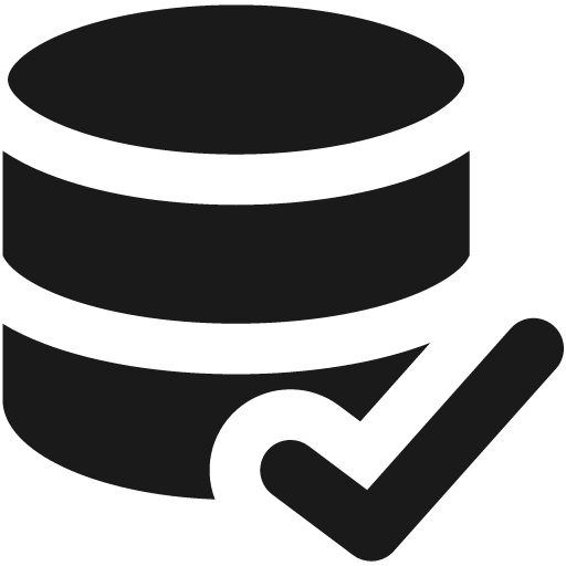 Database check solid icon, filled style, from Streamline