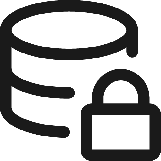 Database lock icon, line style, from Streamline