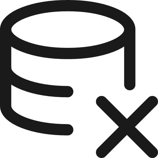 Database remove icon, line style, from Streamline