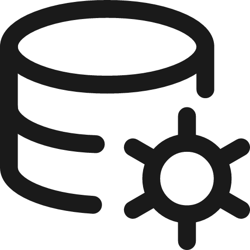 Database setting icon, line style, from Streamline