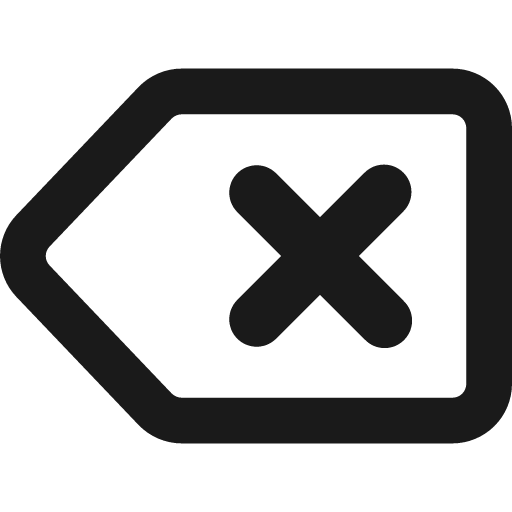 Delete keyboard remix icon, solid style, from Streamline