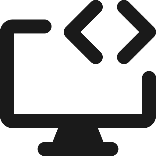 Desktop code remix icon, solid style, from Streamline