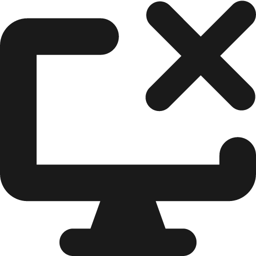 Desktop delete solid icon, filled style, from Streamline