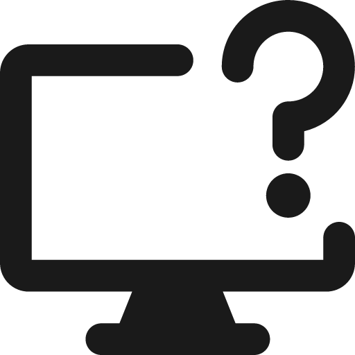 Desktop help remix icon, solid style, from Streamline