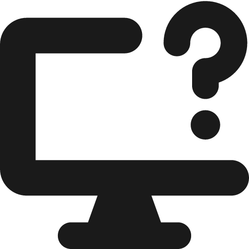Desktop help solid icon, filled style, from Streamline
