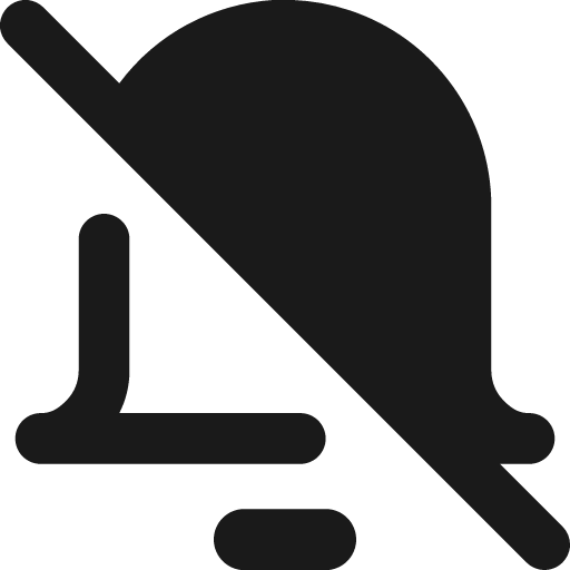 Disable bell notification remix icon, solid style, from Streamline