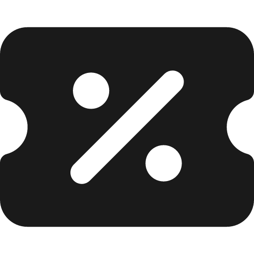 Discount percent coupon solid icon, filled style, from Streamline