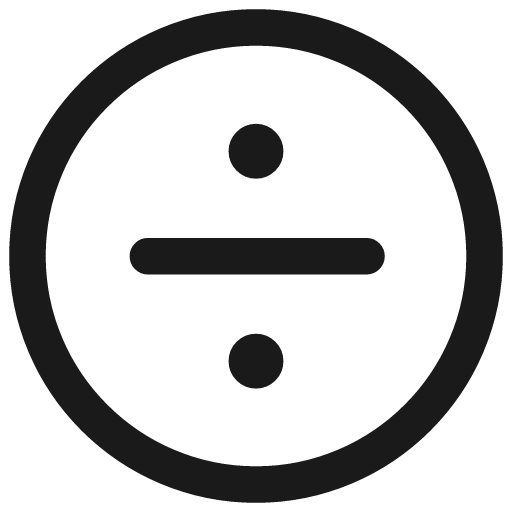 Division circle icon, line style, from Streamline