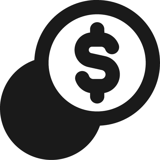 Dollar coin 1 remix icon, solid style, from Streamline