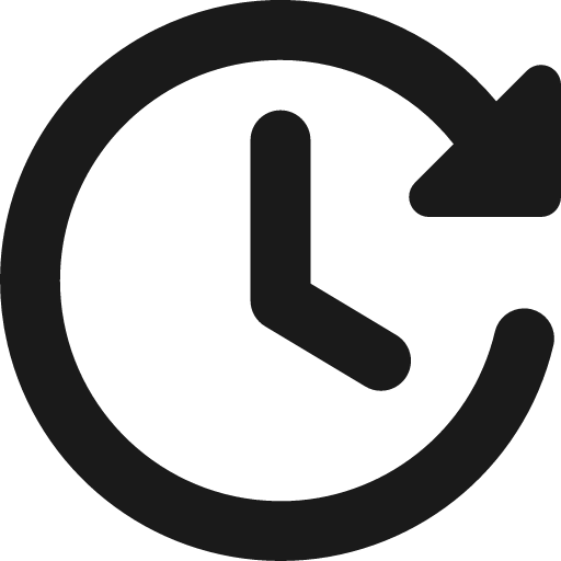 Fastforward clock solid icon, filled style, from Streamline