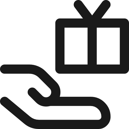 Give gift icon, line style, from Streamline