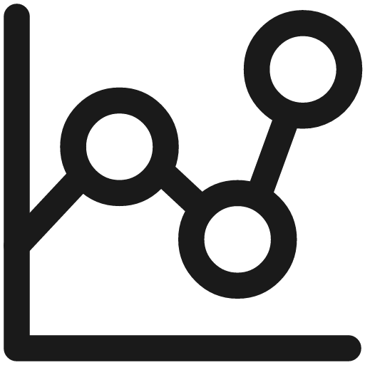 Graph dot icon, line style, from Streamline