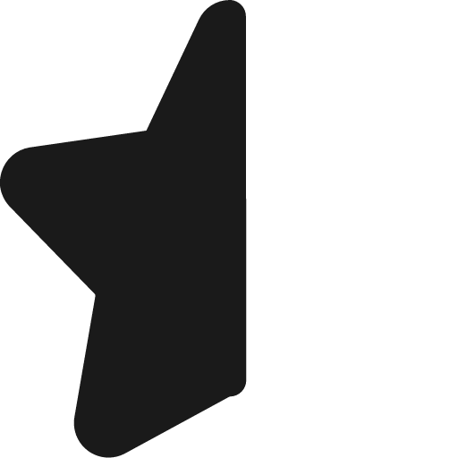 Half star 1 solid icon, filled style, from Streamline