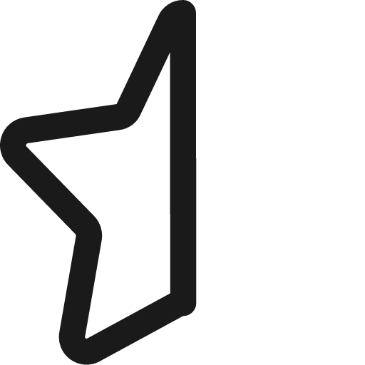 Half star 1 icon, line style, from Streamline