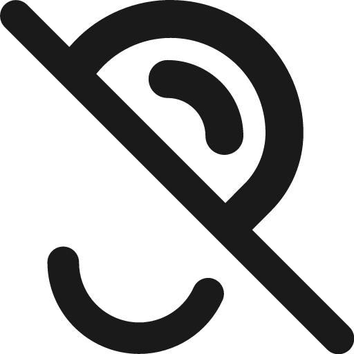 Hearing deaf 1 remix icon, solid style, from Streamline
