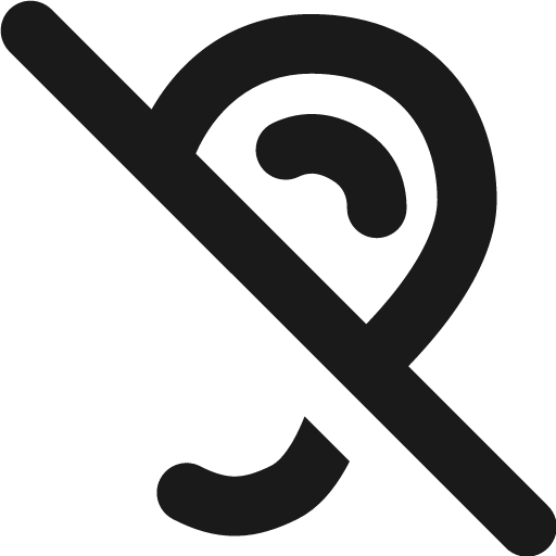 Hearing deaf 1 solid icon, filled style, from Streamline