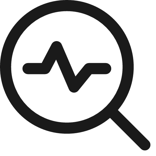 Heart rate search icon, line style, from Streamline