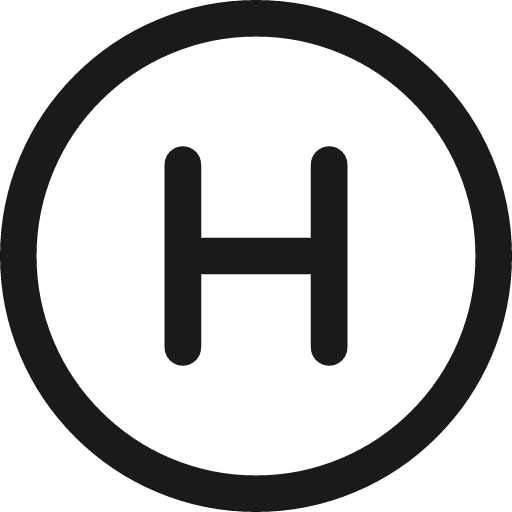 Hospital sign circle icon, line style, from Streamline