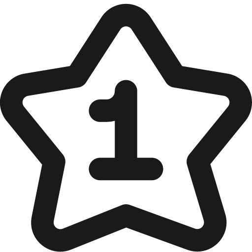 Hotel one star remix icon, solid style, from Streamline