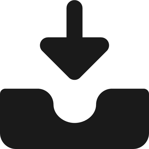Inbox tray 1 solid icon, filled style, from Streamline