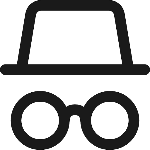 Incognito mode icon, line style, from Streamline